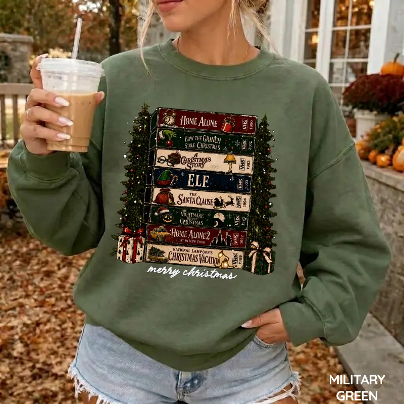 Christmas Movie Sweatshirt, Retro Christmas Crewneck, Funny Holiday Pullover, Vintage Xmas Sweater, Cozy Christmas Gift for Women