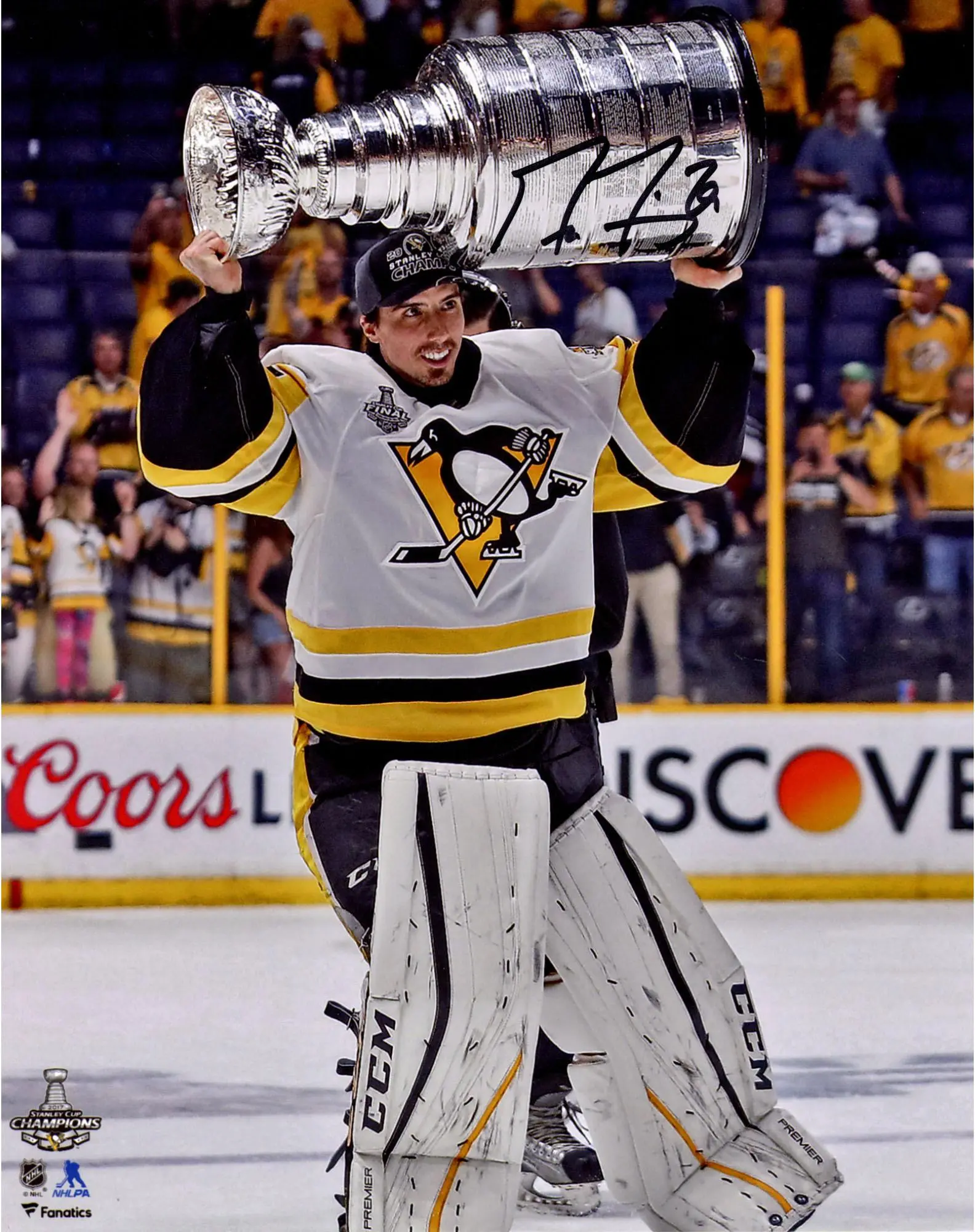 Marc-Andre Fleury Pittsburgh Penguins Autographed 8" x 10" Raising Cup Photograph - Fanatics Authentic Certified