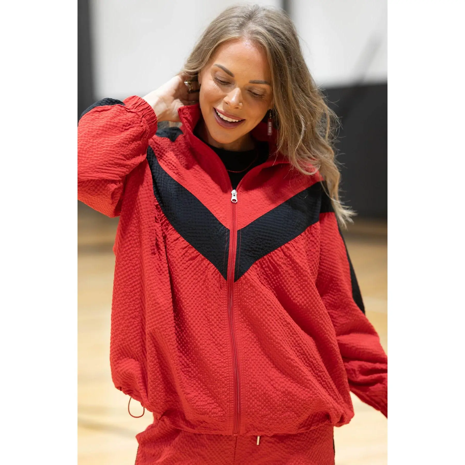 Home Team Windbreaker Jacket With Contrast Stripe by Filly Flair