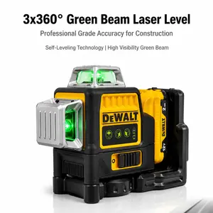 DEWALT 12V 3 Plane Green Laser Level Complete Accessory Kit, Self-Leveling High Precision Layout Tool for Tile & Interior Decoration