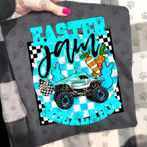 YOUTH & ADULT Easter Jam Megalodon Monster Truck Sweatshirt Funny Easter Bunny Carrot Monster Truck Racing Easter Family Gift