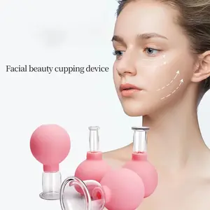 Face Massage Tool, 4 Counts/set Face Silicone Massage Tool, Vacuum Suction Massage Tool, Skincare Tools For Facial Beauty, Face Lifting Roller, Facial Beauty Instrument