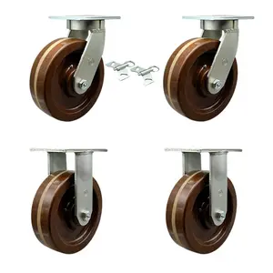 212 MAIN SCC-KP92S1230-PHRHT-BSL-2-R1230-2 12 in. Swivel Top Plate Bolt-On Lock Set, Heavy-Duty High-Temp Phenolic Wheel Service Components - Set of 4