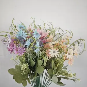 6 Pcs Wildflower Artificial Chrysanthemum, UV-Resistant Silk Flowers, Outdoor Plastic Greenery Decor, Spring Home Decoration, Artificial Plants, Faux Flower Decoration