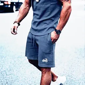 Summer Crew Neck Shorts Set for Men - Comfortable and Stylish