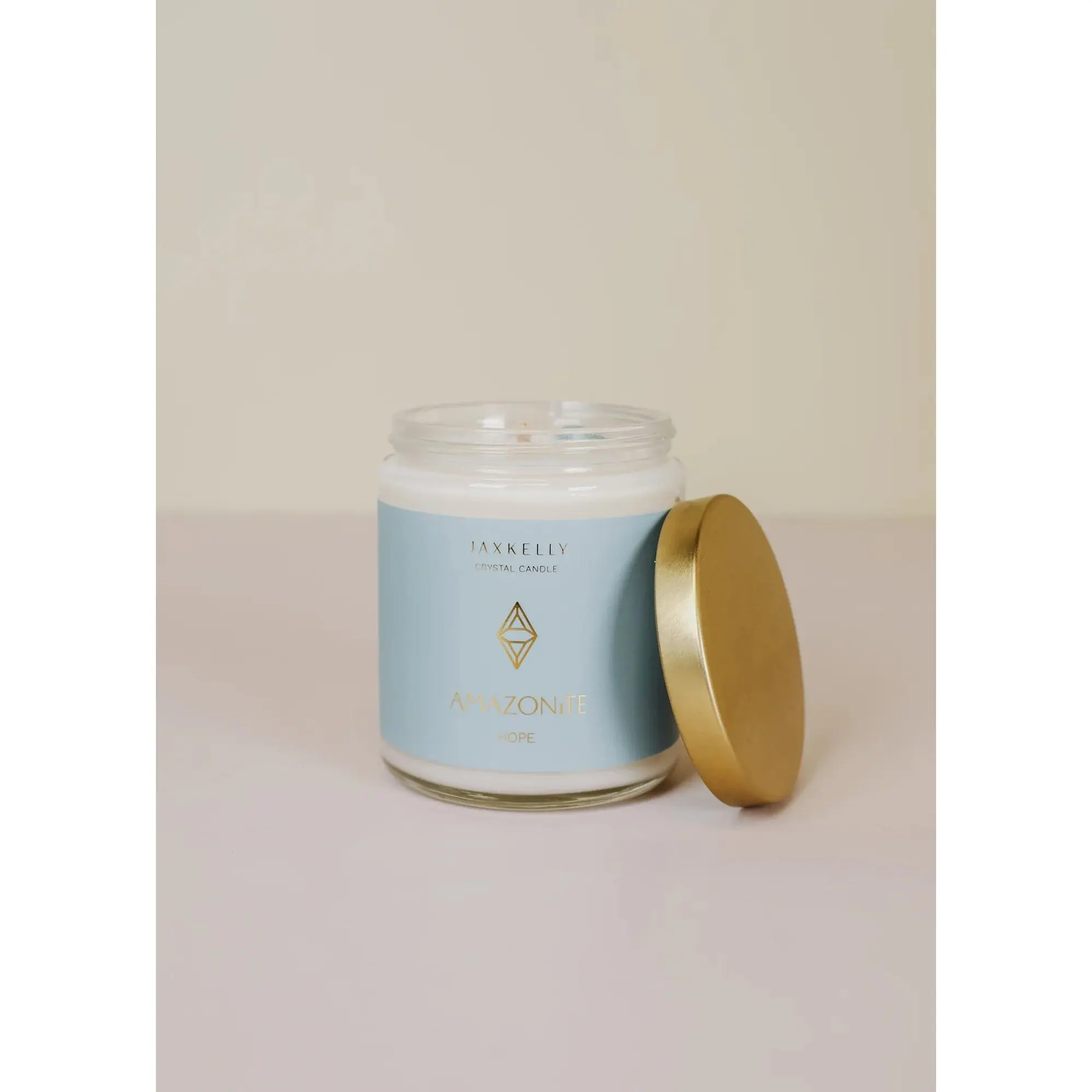 Hope - Amazonite Crystal Candle - Clear