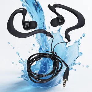 Waterproof wired Headset -HIFI sound, equipped with ear clips,3.5mm jack+Type-C,IPX8 waterproof level-swimming/surfing/running/cycling/fitness-1Pc
