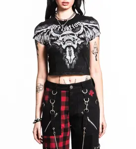 Affliction Women's T-shirt Night Screamer Baby Tee