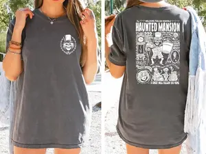 Vintage Haunted Mansion Two-Sided T-Shirt, Stretching Room Shirt, Haunted Mansion 1969 Tee, Gift for Halloween, Fabric Style Womenswear Top Top