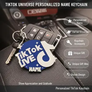 TIKTOK UNIVERSE PERSONALIZED NAME KEYCHAIN