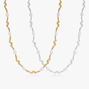 Zelia Organic Pearl Chain Necklace