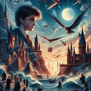 1pcs 5D DIY diamond painting kit, 5D diamond art set, animation, magical castle, flying birds, moon. Diamond painting kit full round drill DIY, mosaic, diamond art, DIY home decoration, gifts, Handicraft.