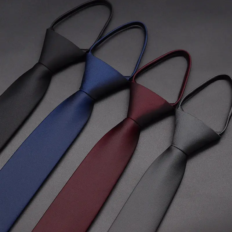 Silk Adjustable Zipper Ties for Men, Slim Necktie Fashion Accessories Suitable for Various Formal, Professional or Casual Occasions