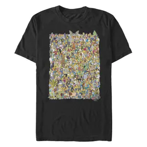Men's The Simpsons All of Springfield Character Collage T-Shirt