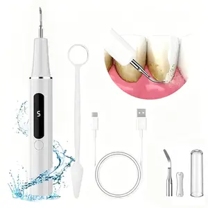 Oral Plaque/Tartar Remover, Electric Scaler with LED Light, Rechargeable Multi-Mode Dental Care Kit (includes dental tools), 2 Replaceable Brush Heads, Suitable for Pets, Removable and Adjustable Brush Heads