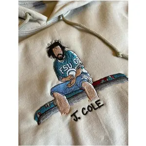 J COLE Embroidered Hoodie, Hip Hop Sweatshirt, Rap Concert Crewneck, Vintage Streetwear Outfit