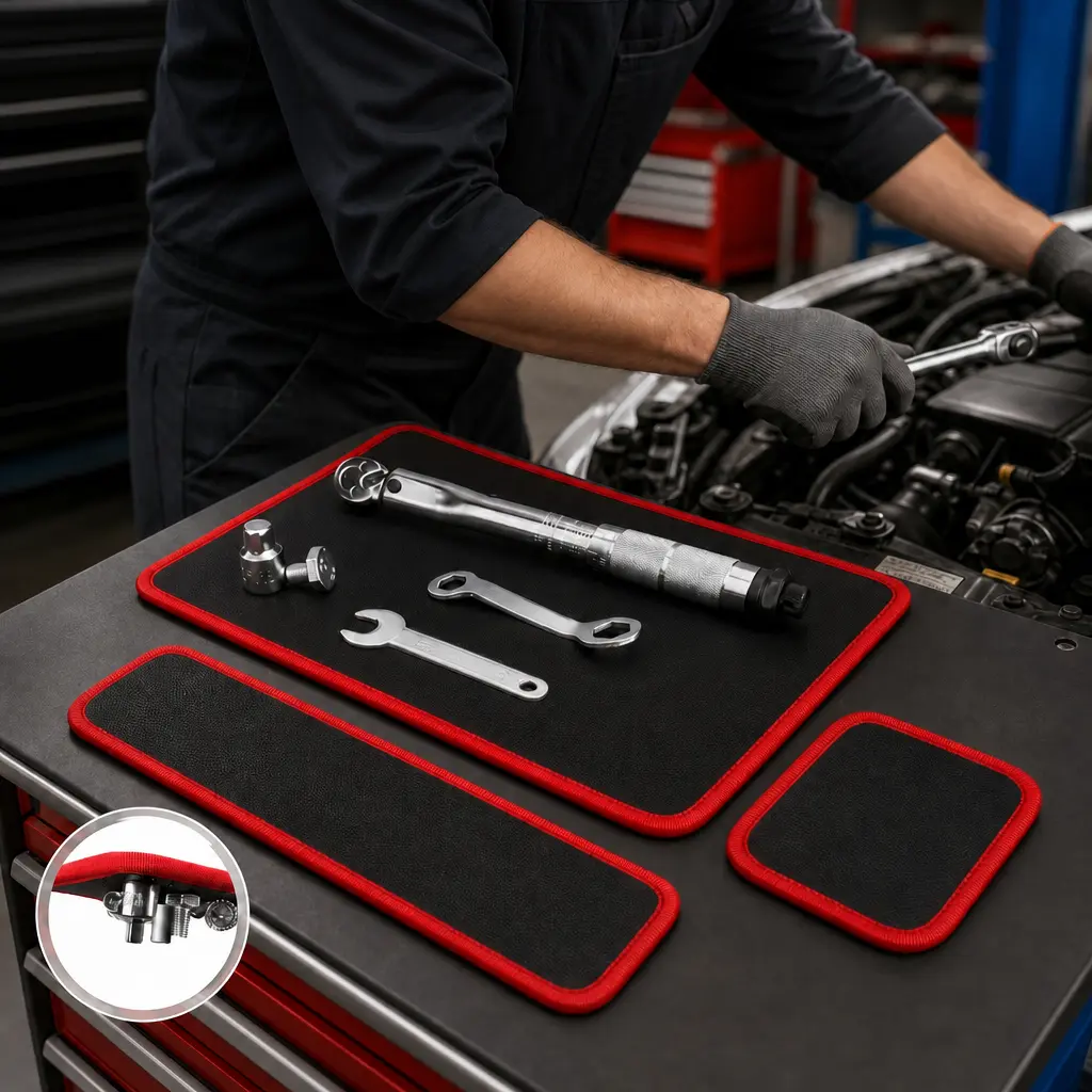 Magnetic Tool Mat & Holder - Flexible Non-Slip Scratchproof Tray, Tool Storage Organiser for Garage Auto Repair Routines, Mechanic DIY Accessory, Flexible Mat, Great For Garage Auto Repair Routines