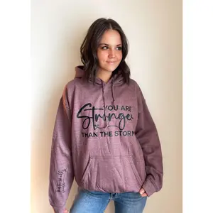 Stitched Smile - "Stronger Than The Storm" Graphic Crewneck/Hoodie With Sleeve Print
