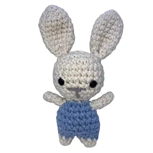Hugs Company. Refrigerator Magnet. Crochet Rabbit. Crochet Bunny. Crochet Animal. Stuffed Animal. Amigurumi. Stuffed Toy. Knit Toy. Hand Woven. Knitted Crochet. Magnet. Whimsical. Cute. Miniature. Animal. Toy. Plush. Handmade.