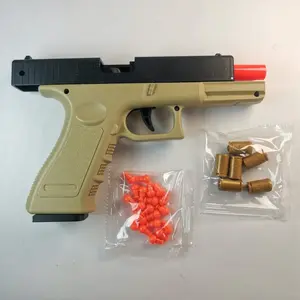 Soft Foam Dart Blaster Toy with Shell Ejection and Rebound Action, Educational Role Play Toy for Outdoor Target Games, Khaki/Black