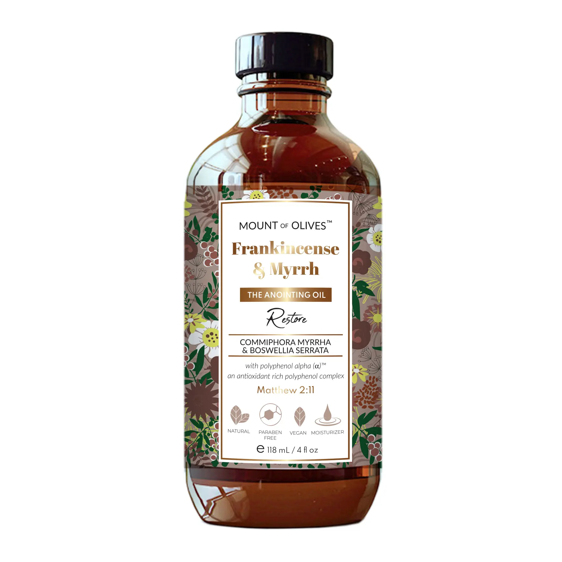 Mount of Olives Frankincense & Myrrh Anointing Oil With Cosmeceuticals Derived from Biblical Botanicals Health Therapeutic