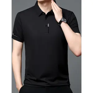 [Breathable | Moisture-wick] Breathable Mesh |   Moisture-wicking Men's Short-sleeve T-shirt with Collar, Fine Check Pattern, Skin-friendly, Comfortable, Versatile Casual Undershirt,, Stylish