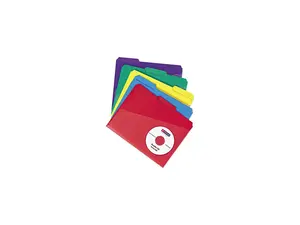 Smead 10540 Slash Pocket Poly File Folders, 1/3 Cut Top Tab, Letter, Assorted, 30/Box