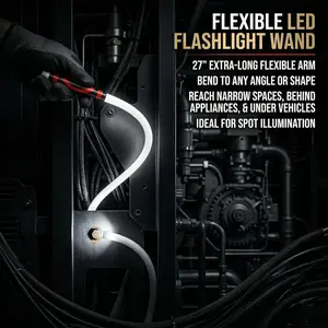 Bendable Led Flashlight Stick,Flexible Bendable Mechanic Work Light,Rechargeable High Lumen Handheld Light With 3 Adjustable Brightness Levels, Ideal For Car Repairs, Mechanical Maintenance, Inspection And Compact Tight Working Spaces.garden accessories
