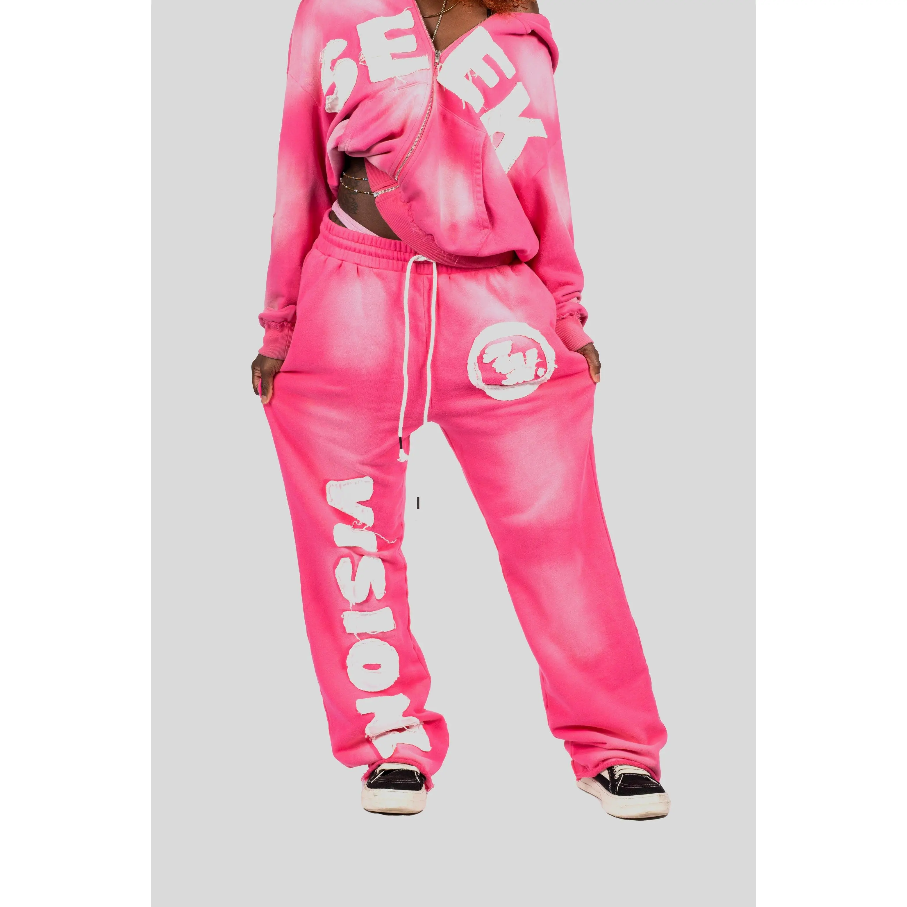 SEEK VISIONZ SET - Hoodie & Pants with Bold Prints, Long Sleeve 