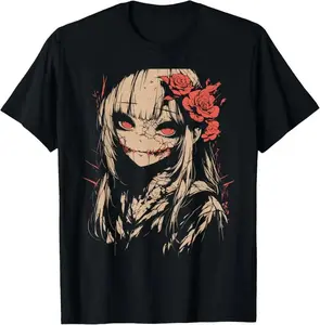 100%25 Cotton Horror Anime Manga  Japan Japanese Creepy Kawaii Goth T-Shirt