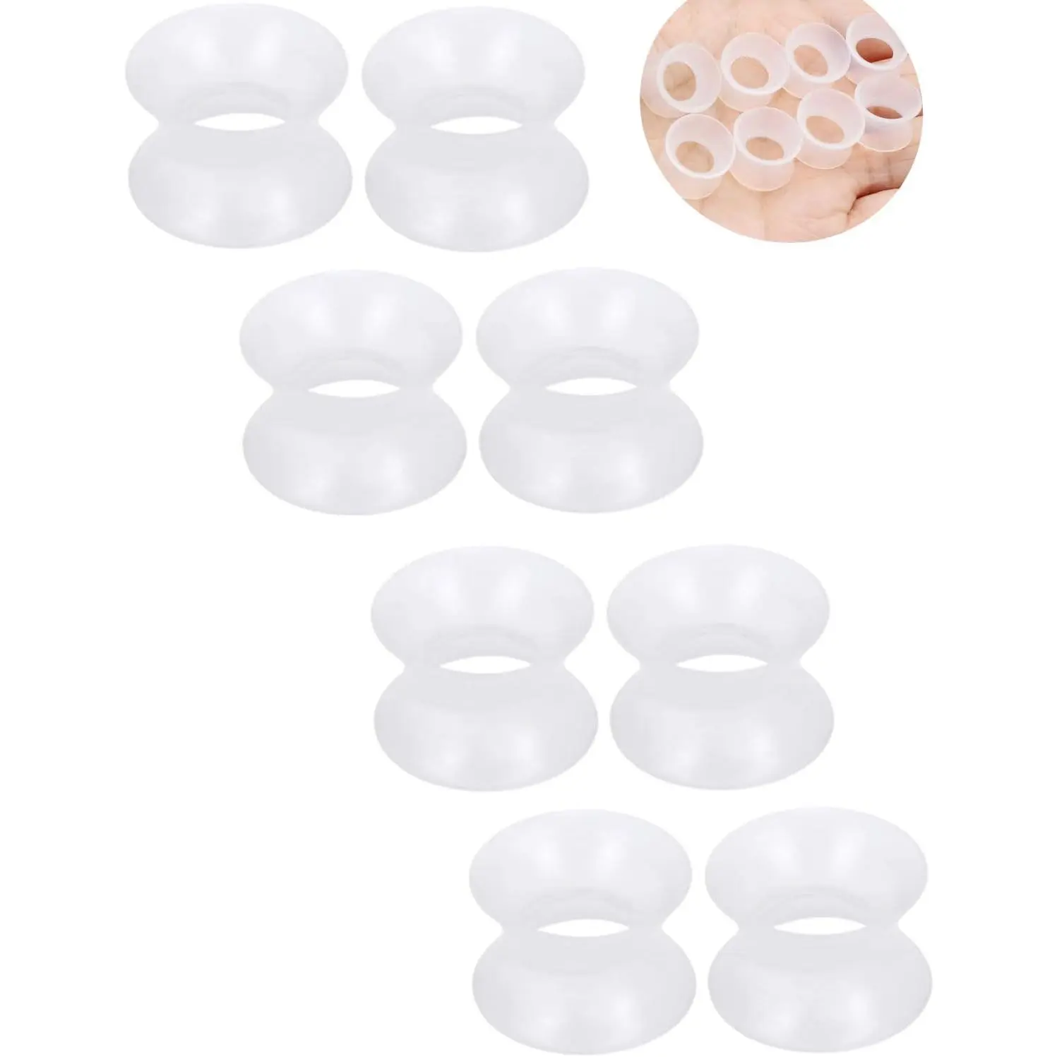 10G-50mm Clear Silicone Gauges for Ear Double Flared Ear Gauges Tunnels Flexible Plugs Tunnel Earrings for Women Men