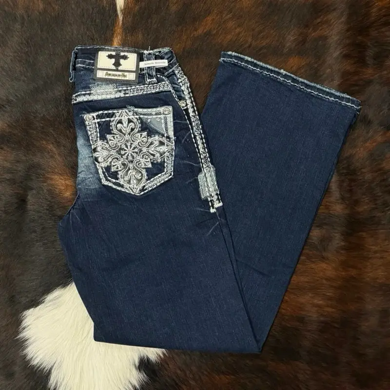A1138-WL30 WOMEN ANSWER ME PREMIUM WIDE LEG JEAN HEIGHT 30”