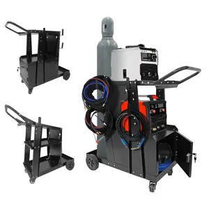 Garvee Upgraded 3-Tier Welding Cart, Heavy Duty Frame, Lockable Cabinet, 220 lbs Load Capacity, 360° Swivel Wheels, Safety Tank Chains, Industrial Welding Trolley, Compatible with MIG, TIG, MMA Welders, Plasma Cutters