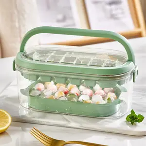 Ice Bucket with  Ice Cube Tray & Ice Scoop, 1 Box Clear Sealed Ice Bucket,Household ice Storage Box for Home Kitchen Party,Home Bar Accessories