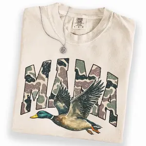 Comfort Colors Hunting Mama Shirt, Camo Mama Graphic Tee, Duck Hunting Mom Shirt, Gift for Outdoorsy Moms