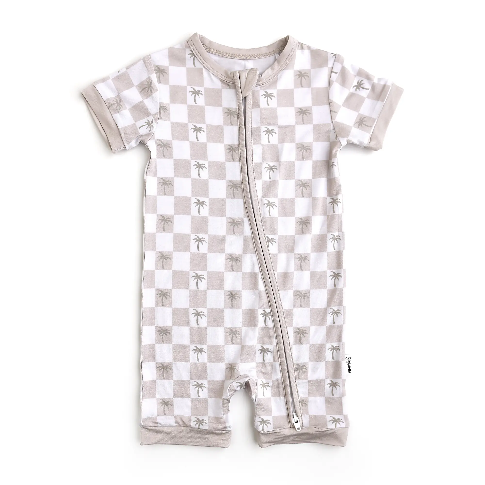 Beau Palm Tree SHORTY ZIP Baby Clothes Summer Two Way Zip Palm Tree Gigi and Max