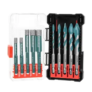 Diamond Drill Bits Set 10Pcs,Drill Bits  Drilling Holes in Procelain,Glass,Ceramic and Tile,3/16"1/4"5/16" 3/8"1/2"Hex Shank Tile Drill Bit  Precise Drilling