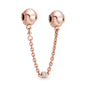 PANDORA Embossed Hearts Safety Chain 787636CZ-05