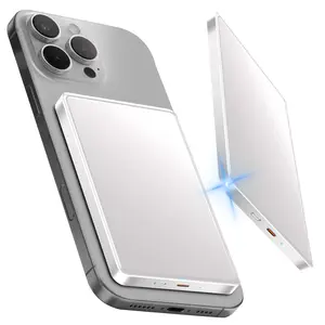 Magnetic Charging Portable Charger Power Bank 5000mah, USB Output & Wireless Charging, Fast Charge 15w, 19.25wh, Lightweight Design for Travel