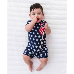 Navy Star Shortie Romper