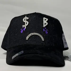 Hat Full Embroidered JrH Sad Black Crystals