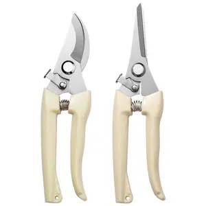 Garden Hand Pruner, Stainless Steel Pruning Shears with Straight or Curved Precision Blade for Trimming Flowers, Shrubs, Branches & Fruit Trees