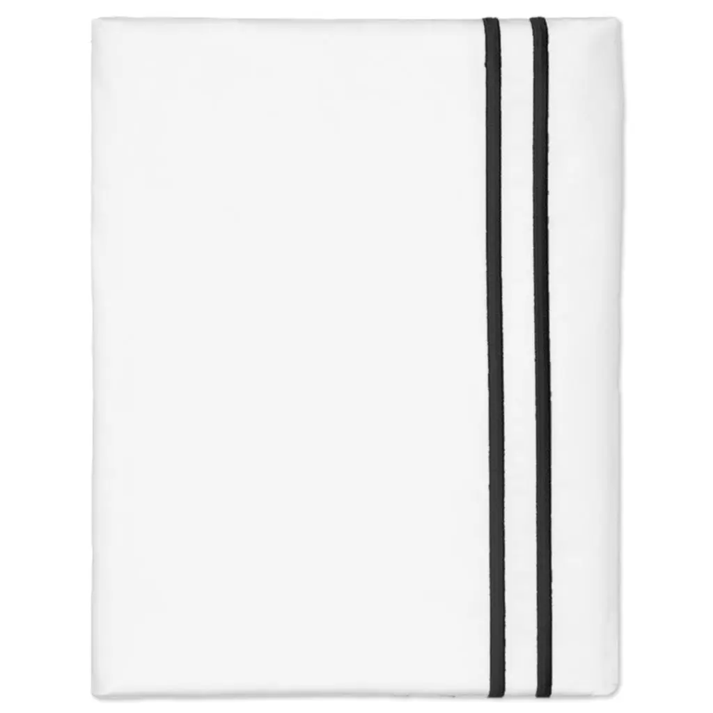 Black Lines Embroidered Pillowcase Pair