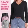 SHOWITTY Outlets Womens 3-Pack Long Sleeve Shirts – Soft Casual Tops for Workout, Travel & Everyday Wear