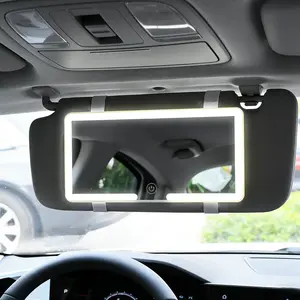 Car Sun Visor Makeup Mirror - 3 Light Modes & 60 LEDs, LED Touch Screen with Adjustable Brightness, Rechargeable Dimmable HD Vanity Mirror | Essential Car Accessory & Gift for All Vehicles