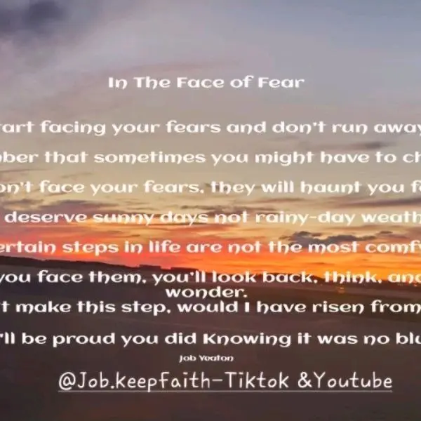 Signed 4x6 Fear Poem for Decoration Inspirational Wall Art Motivational Quote Home Decor