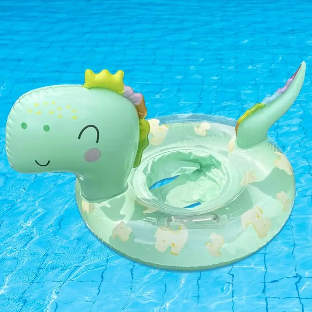 H-13 F-TBT06A PVC Plastic Unisex Inflatable Foldable Dinosaur Swim Ring for 8-48 Months Infants Under 44lb, 0.25mm Thicker BPA-Free Pool Float with Soft Seat Cushion & Seat Safety, Summer Outdoor Children Development Toy