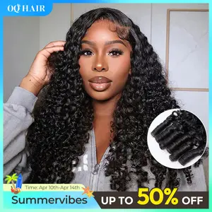 OQ HAIR 13x6 Burmese Curly Glueless Wear Go Wigs 220% Density With Drawstring Pre Bleached Tiny Knots Human Hair Lace Frontal Wigs Glueless Curly Wigs Pre Plucked Natural Hairline Vacation Hair Outdoorfun dealsforyoudays