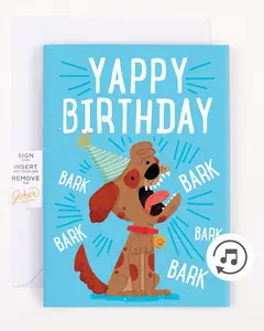 Endless Barking Birthday Card with Glitter