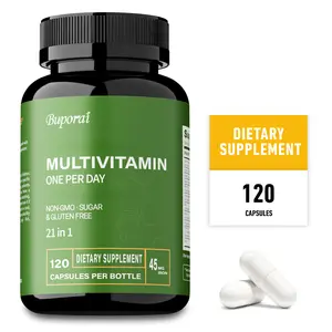 Buporai Multivitamin Capsules 120, Iron level support, are rich in 21 essential vitamins and are a dietary supplement suitable for both men and women.